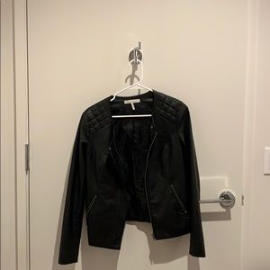 French Connection Black Fake Leather Jacket Size 4
